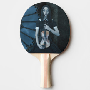 Gotisch Victoriaans meisje met viool Dark Fantasy Tafeltennisbatje