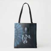Gotisch Victoriaans meisje met viool Dark Fantasy Tote Bag (Voorkant)