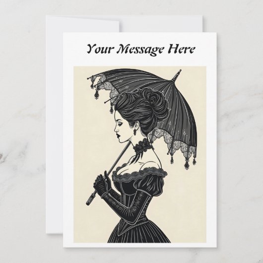 Gotisch Victoriaans portret Kaart (Voorkant)