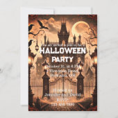 Gotisch Victoriaans spookhuis Halloween Party Kaart (Voorkant)