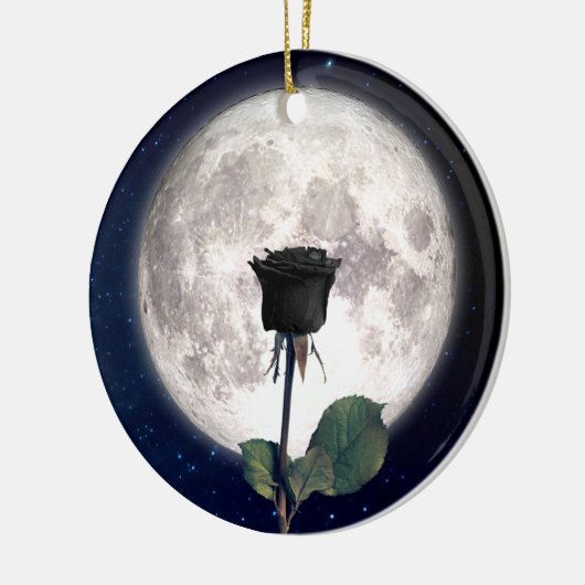 Gotisch, , Victoriaans, zwart Roos, donker Keramisch Ornament (Links)