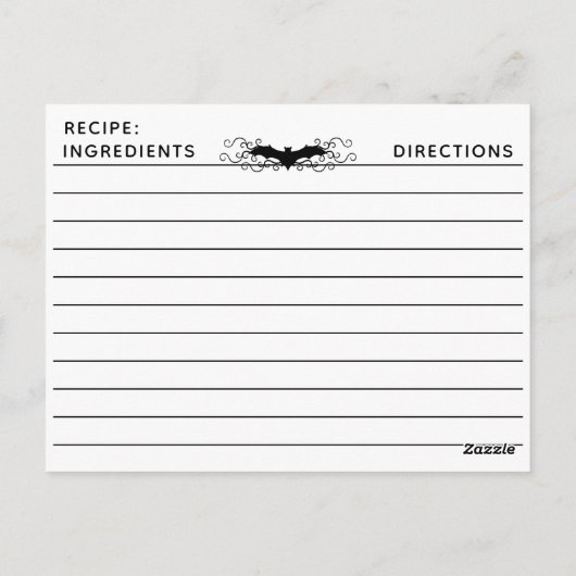 Gotisch vleermuisrecept briefkaart (Achterkant)
