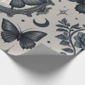 Gotisch Vlinder Bloemmotief (2) Cadeaupapier (Hoek)