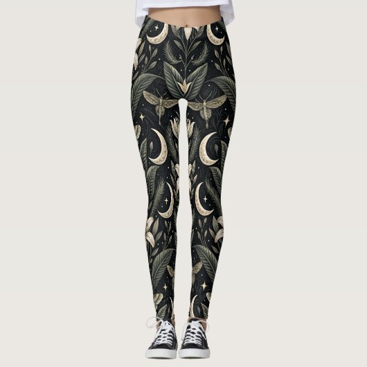 Gotisch vlinder bloempatroon (4) leggings (Voorkant)