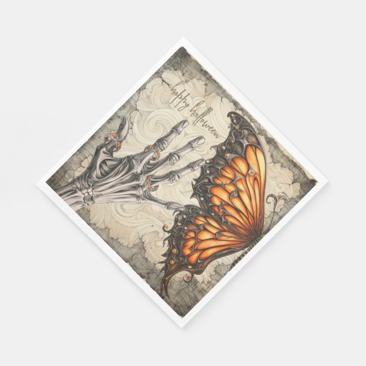 gotisch | Vlinder | Skelet Hand | VICTORIAANS Servet (Hoek)