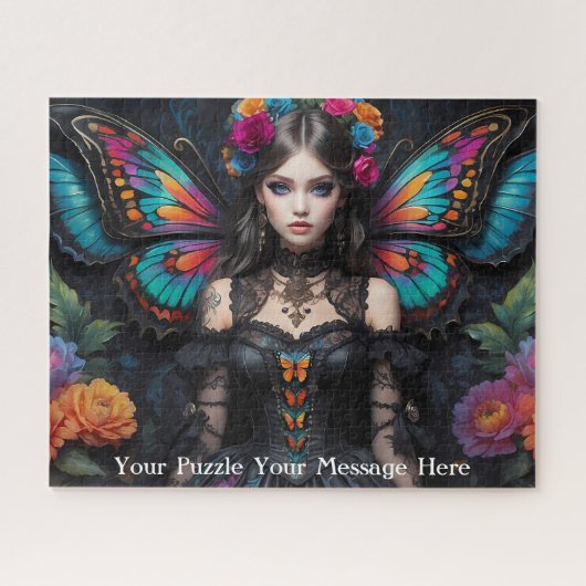 Gotisch vlindermeisje legpuzzel (Horizontaal)