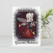 Gotisch Vrijgezellenfeest Nodig Little Devil Ladyb Kaart (Staand voorkant)