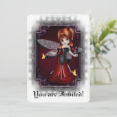 Gotisch Vrijgezellenfeest nodigt Little Devil Lady Kaart (Staand voorkant)