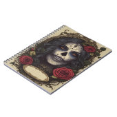 Gotisch Vrouw Schedel en Rozen Notitieboek (Linkerzijde)