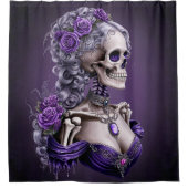 gotisch Vrouwen skelet Douchegordijn (Voorkant)