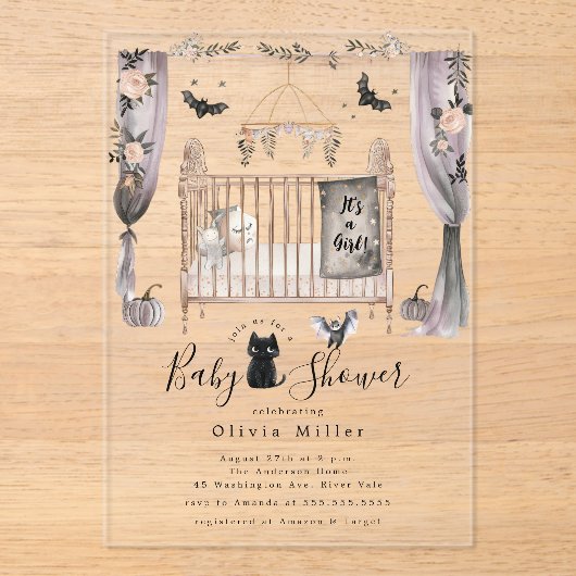 Gotisch Wieg Baby shower Uitnodiging (Voorkant)