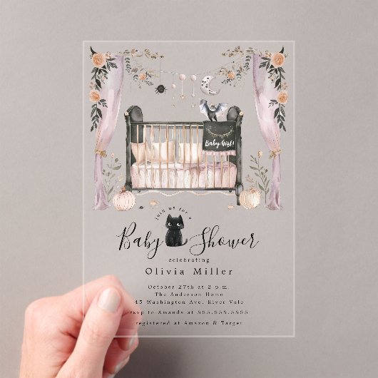 Gotisch Wieg Baby shower Uitnodiging (Insitu (Draagbaar))