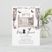Gotisch Wieg Baby shower Uitnodiging (Staand voorkant)