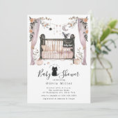 Gotisch Wieg Baby shower Uitnodiging (Staand voorkant)