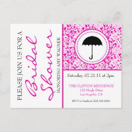 Gotisch wit en roze bloeiend Vrijgezellenfeest Uitnodiging Briefkaart