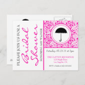 Gotisch wit en roze bloeiend Vrijgezellenfeest Uitnodiging Briefkaart (Voorkant / Achterkant)