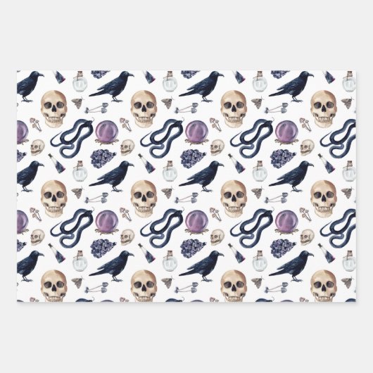 Gotisch Witchcraft en magische Accessoires Inpakpapier Vel (Voorkant 3)