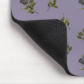 Gotisch zwart bloemenpatroon muismat (Hoek)