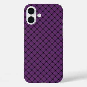 Gotisch zwart en Paarse patroon iPhone 16 Plus Hoesje