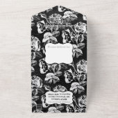 Gotisch zwart Roos Antiek All In One Uitnodiging (Buitenkant)