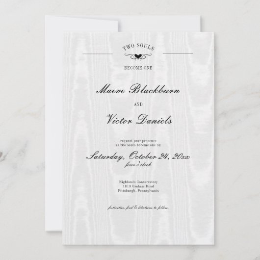  Gotisch Zwart & Wit Roycroft Lijst Kaart (Achterkant)