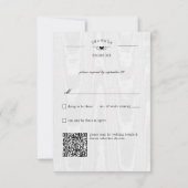 Gotisch Zwart & Wit Roycroft Lijst RSVP Kaartje (Achterkant)