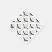 Gotisch zwart wit vleermuispatroon servet (Hoek)