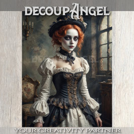 Gotische actrice uit de oudheid - Decoupage - Tissuepapier