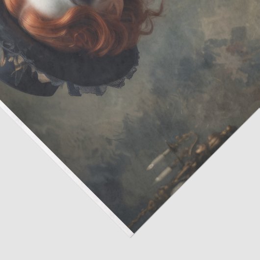 Gotische actrice uit de oudheid - Decoupage - Tissuepapier (Detail)