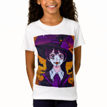 Gotische anime heks Halloween kunst