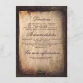 Gotische Antiek bruiloft details - Informatie Informatiekaartje (Voorkant)