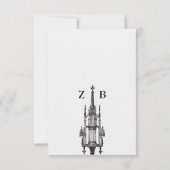 Gotische antiek monstrans bruiloft uitnodiging (Achterkant)