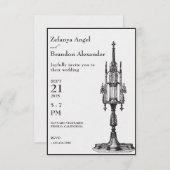 Gotische antiek monstrans bruiloft uitnodiging (Voorkant / Achterkant)