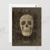 Gotische Antiek Sepia Textuur Schedel Tarot Briefkaart (Voorkant / Achterkant)