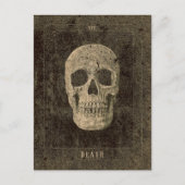 Gotische  Antiek Sepia Textuur Schedel Tarot Briefkaart (Voorkant)