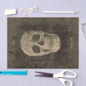 Gotische  Antiek Sepia Textuur Schedel Tarot Tissuepapier (Craft)