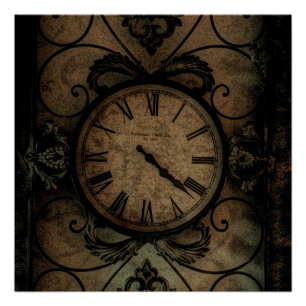  gotische Antiek wandklok Steampunk Poster