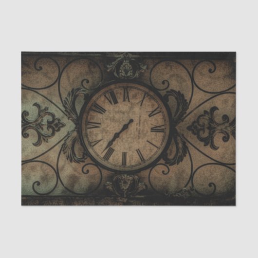  gotische Antiek wandklok Steampunk Tissuepapier (Voorkant)