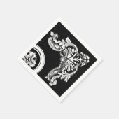 Gotische antieke header zwart en wit bloemig servet (Hoek)