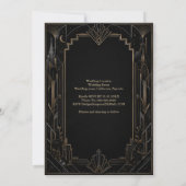 Gotische Art Deco Silhouette Rozen Bruiloft  Kaart (Achterkant)