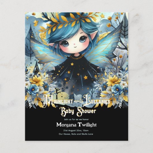 Gotische baby shower Cute meisje maanlicht slaapli (Voorkant)