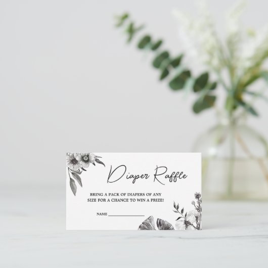 Gotische Baby shower Luier Raffle Informatiekaartje (Staand voorkant)