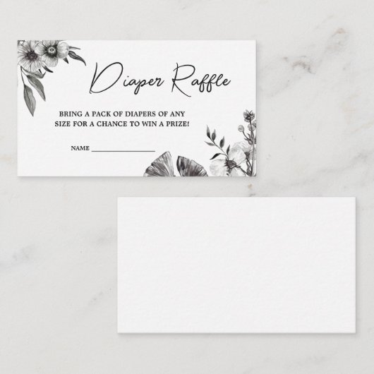 Gotische Baby shower Luier Raffle Informatiekaartje (Voorkant / Achterkant)