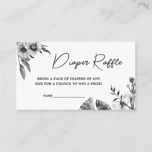 Gotische Baby shower Luier Raffle Informatiekaartje (Voorkant)