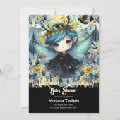 Gotische baby shower Schattig meisje maanlicht sla Kaart (Voorkant)