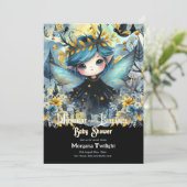 Gotische baby shower Schattig meisje maanlicht sla Kaart (Staand voorkant)