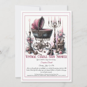Gotische babyshower uitnodiging – Antieke wieg