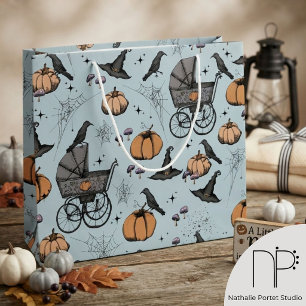 Gotische babywagen Halloween blauw Groot Cadeauzakje