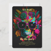 Gotische Bachelorette Party Botanische Bloemensche Kaart (Voorkant)