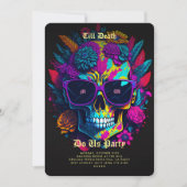 Gotische Bachelorette Party Paarse Roze Boho sched Kaart (Voorkant)